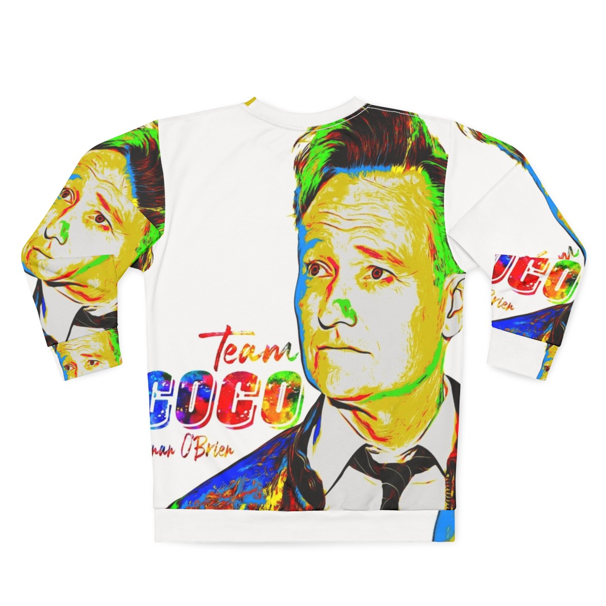 Conan O'Brien Team Coco Watercolor Portrait Sweatshirt - Back