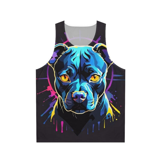 Neon Pitbull Dog Unisex Tank Top