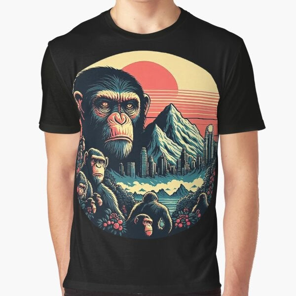 Retro graphic t-shirt featuring Proximus Caesar from the Planet of the Apes movie franchise