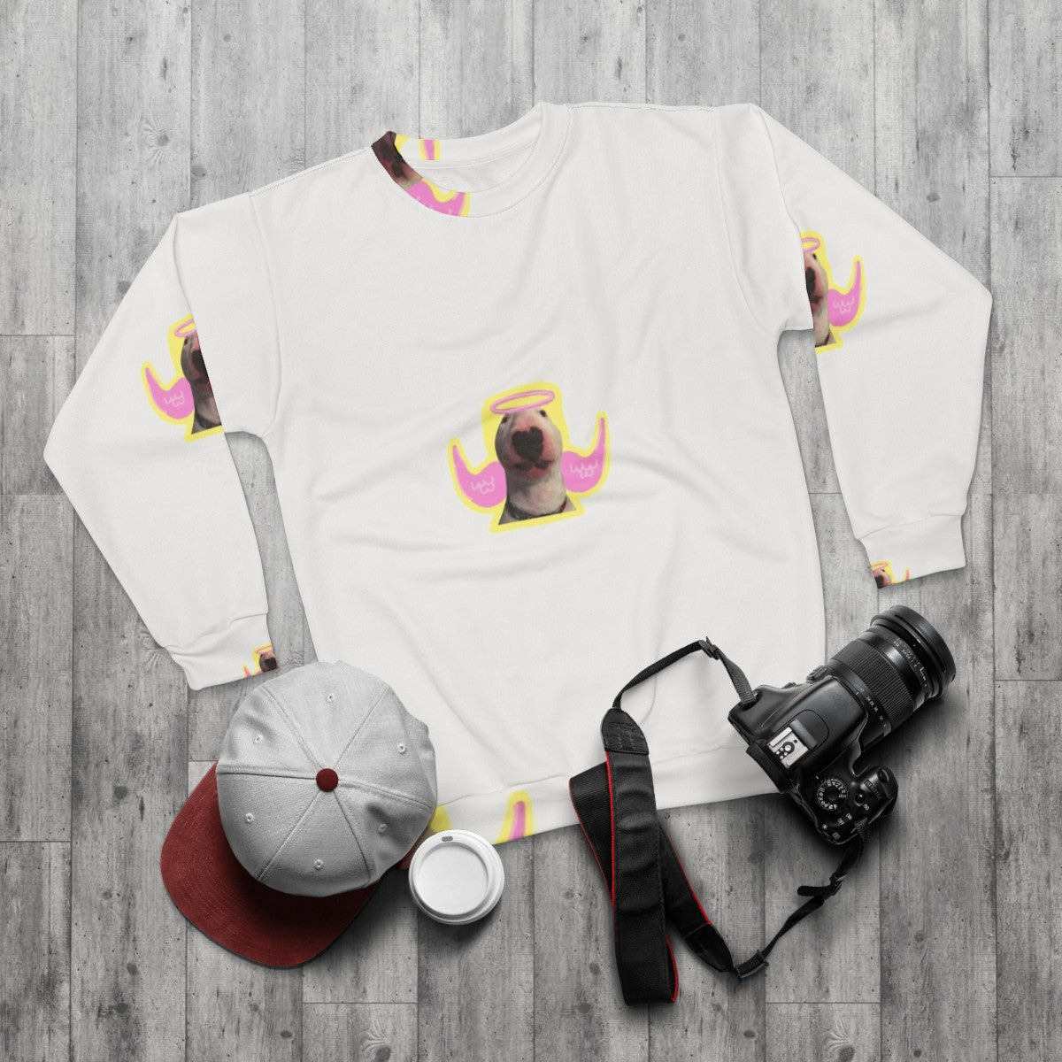 Walter the Dog Meme Graphic Sweatshirt - flat lay