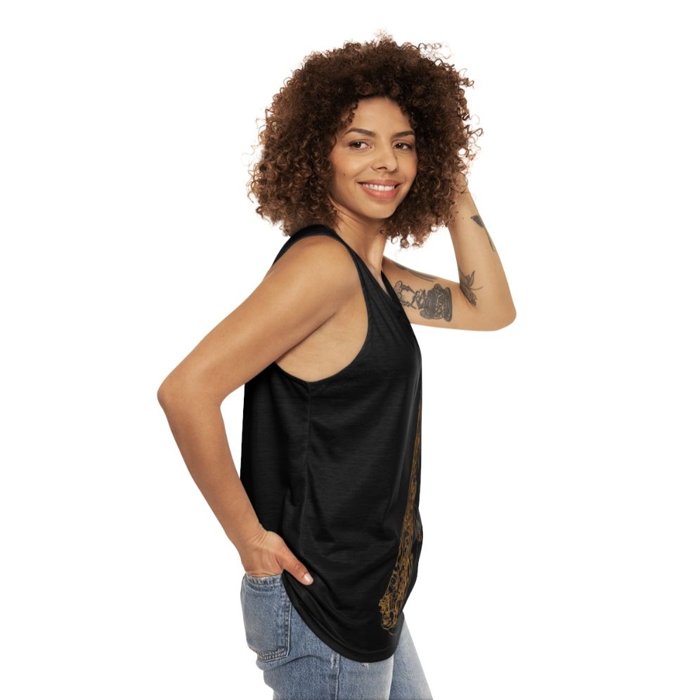 Saxophone Jazz Blues Art Design Unisex Tank Top - women side