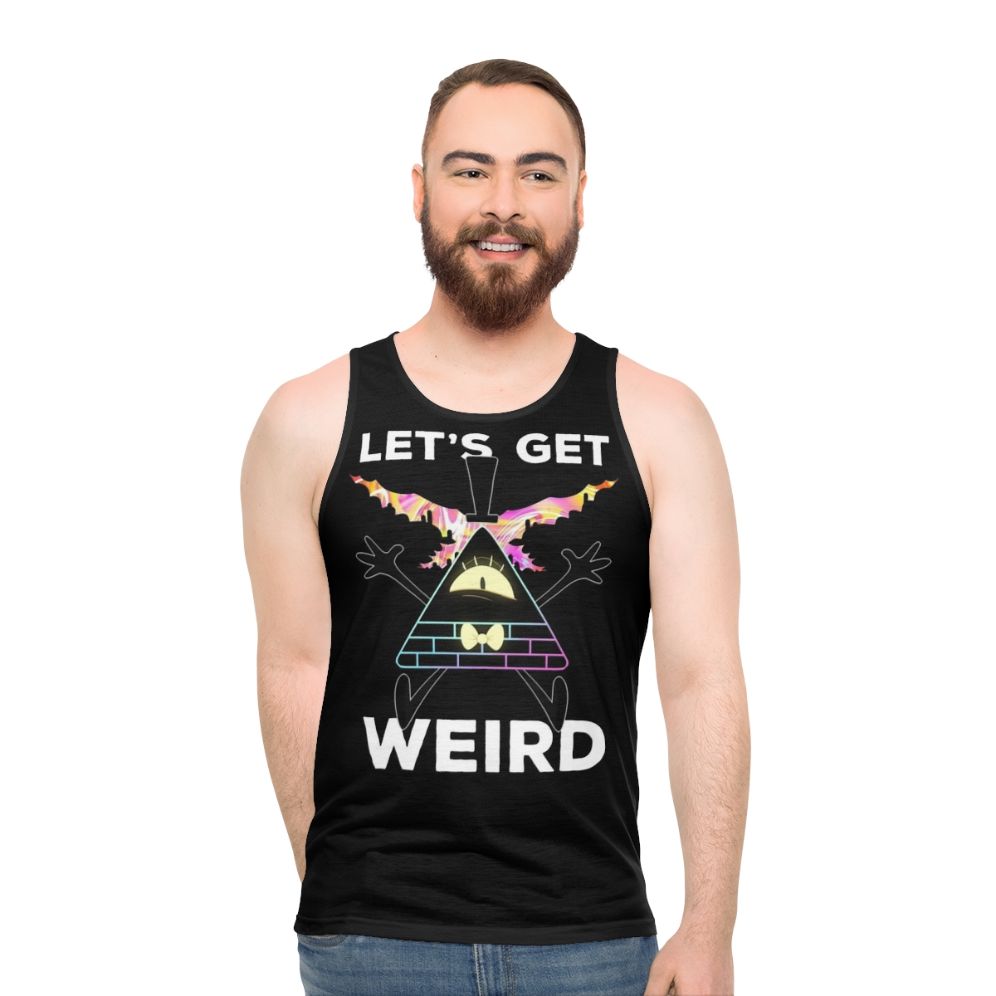 Weird Unisex Tank Top with Bill Cipher from Gravity Falls - men