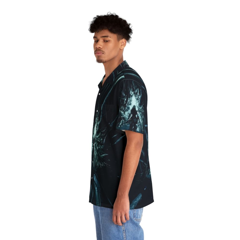 Horizon Zero Dawn inspired Hawaiian shirt featuring robotic and sci-fi elements - People Left