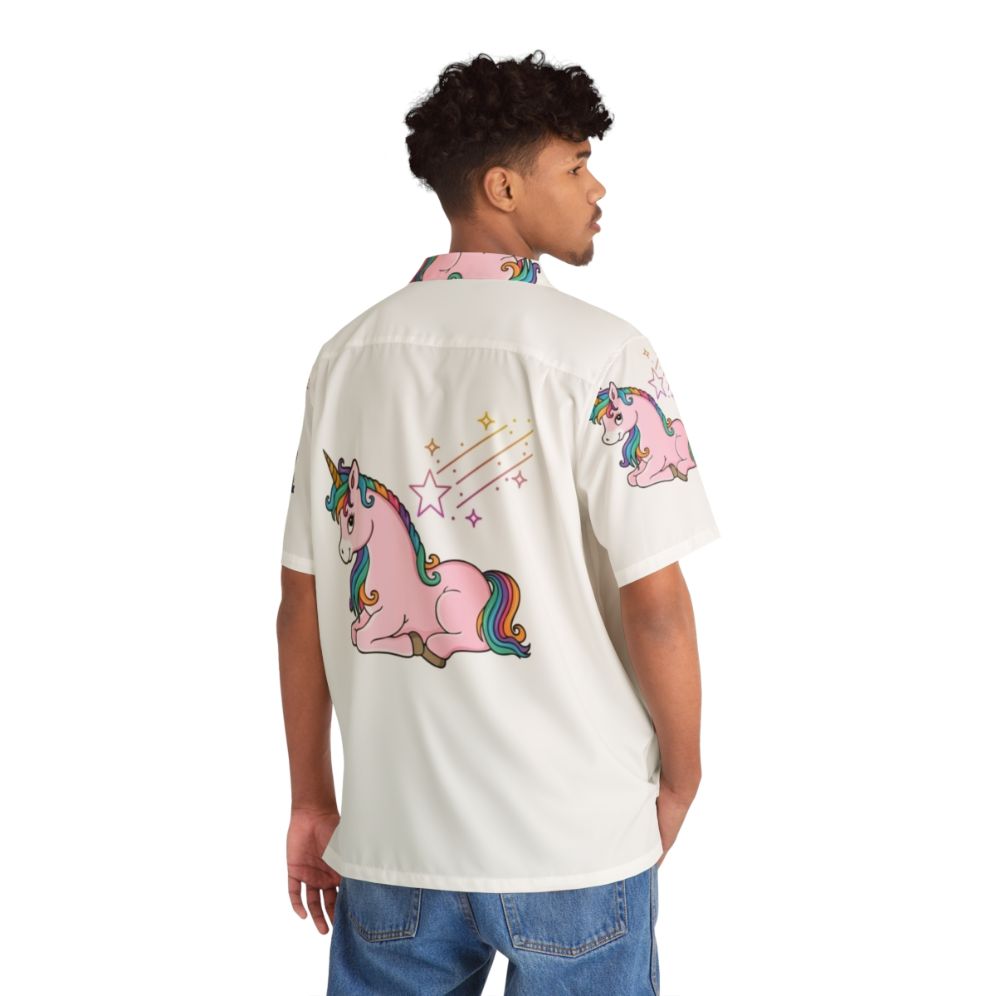 Mythical creatures fantasy Hawaiian shirt with legendary animals and mystic dragon print - People Back