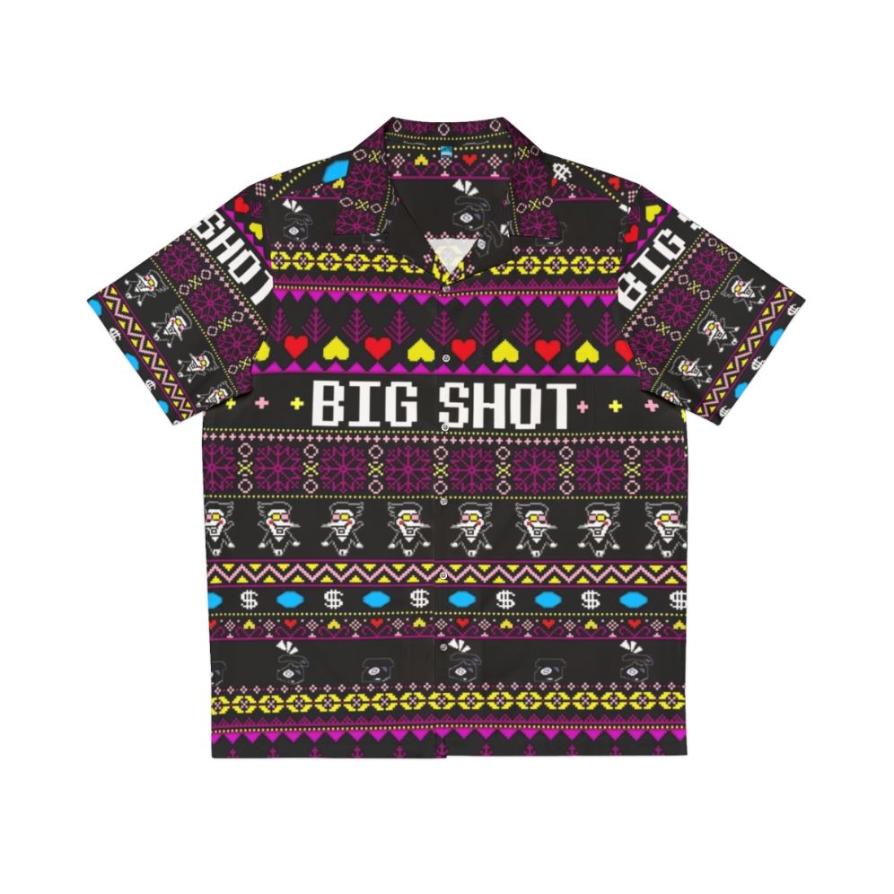 Spamton's Big Shot Kromer Krismas Hawaiian Shirt - Deltarune & Undertale