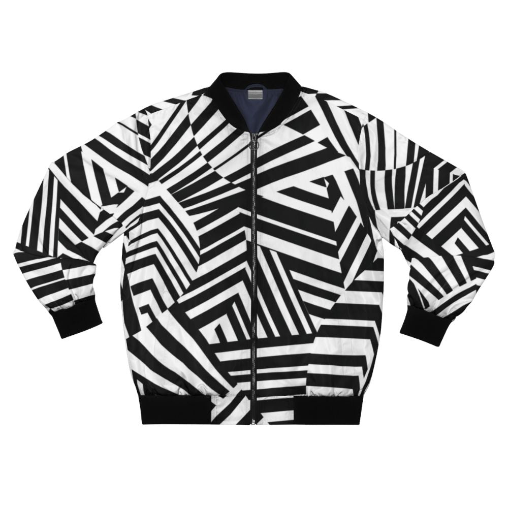 Modern minimalist dazzle camouflage pattern bomber jacket