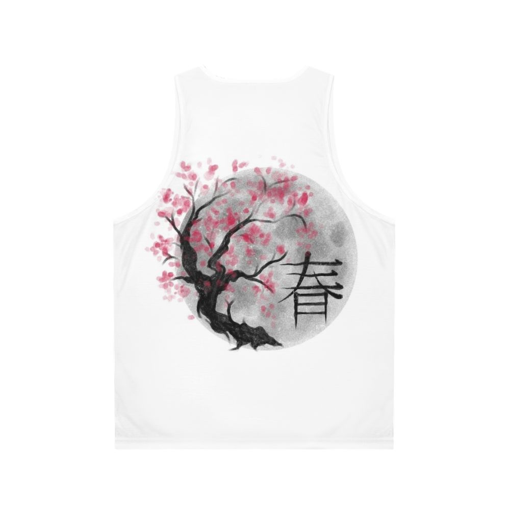 Unisex Japan Sakura Blossom Tank Top - Back