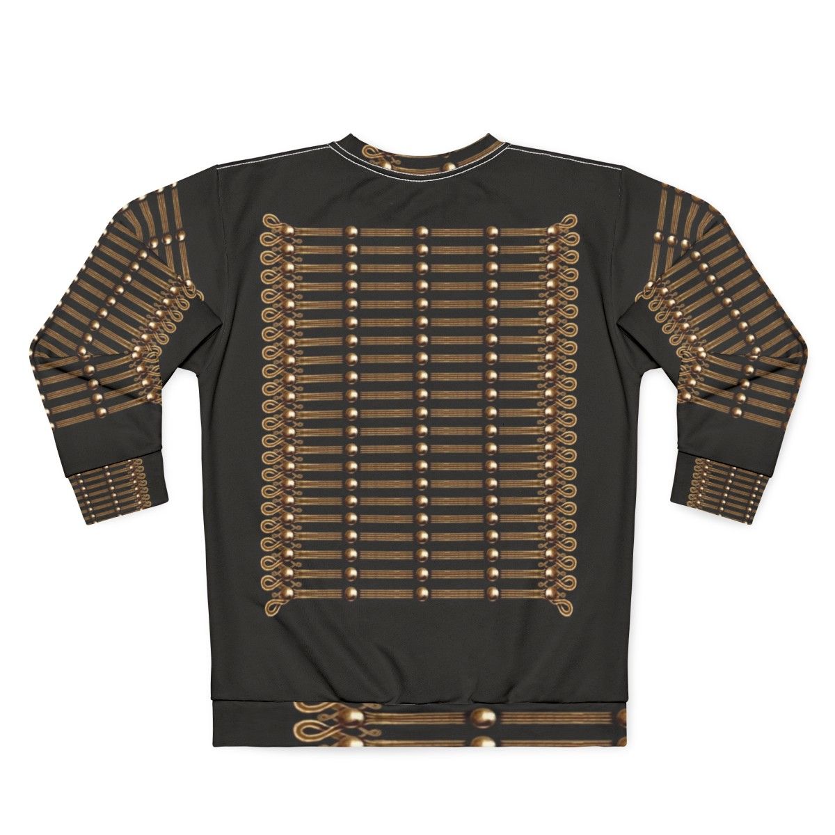 Hussar sweatshirt with Napoleonic-era military jacket design - Back