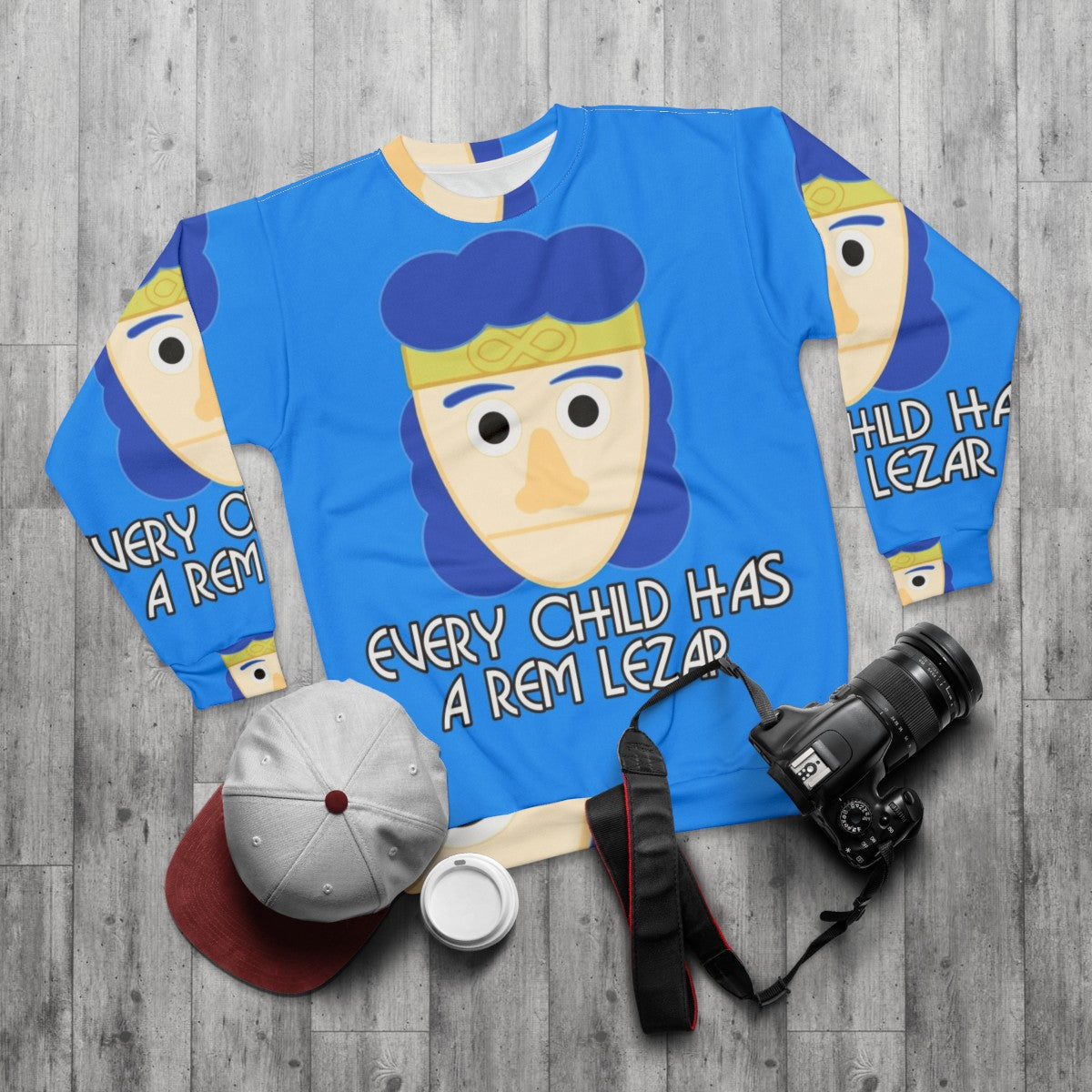 Rem Lezar superhero cult film sweatshirt - flat lay