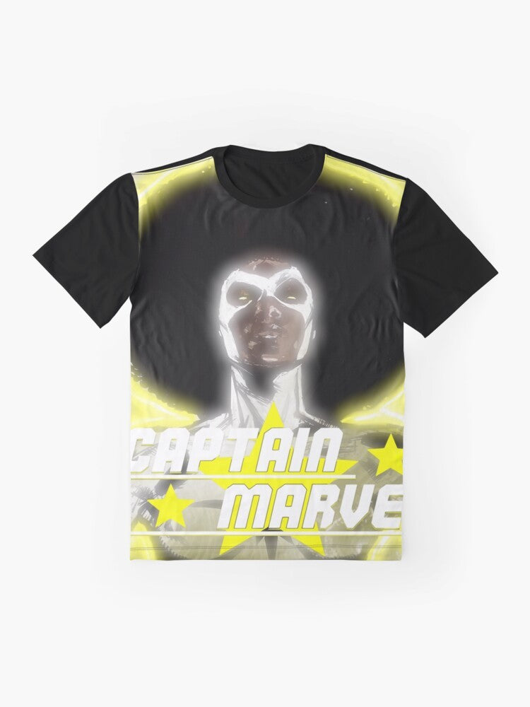 Monica Rambeau, the superhero Captain Marvel, featured on a graphic t-shirt - Flat lay