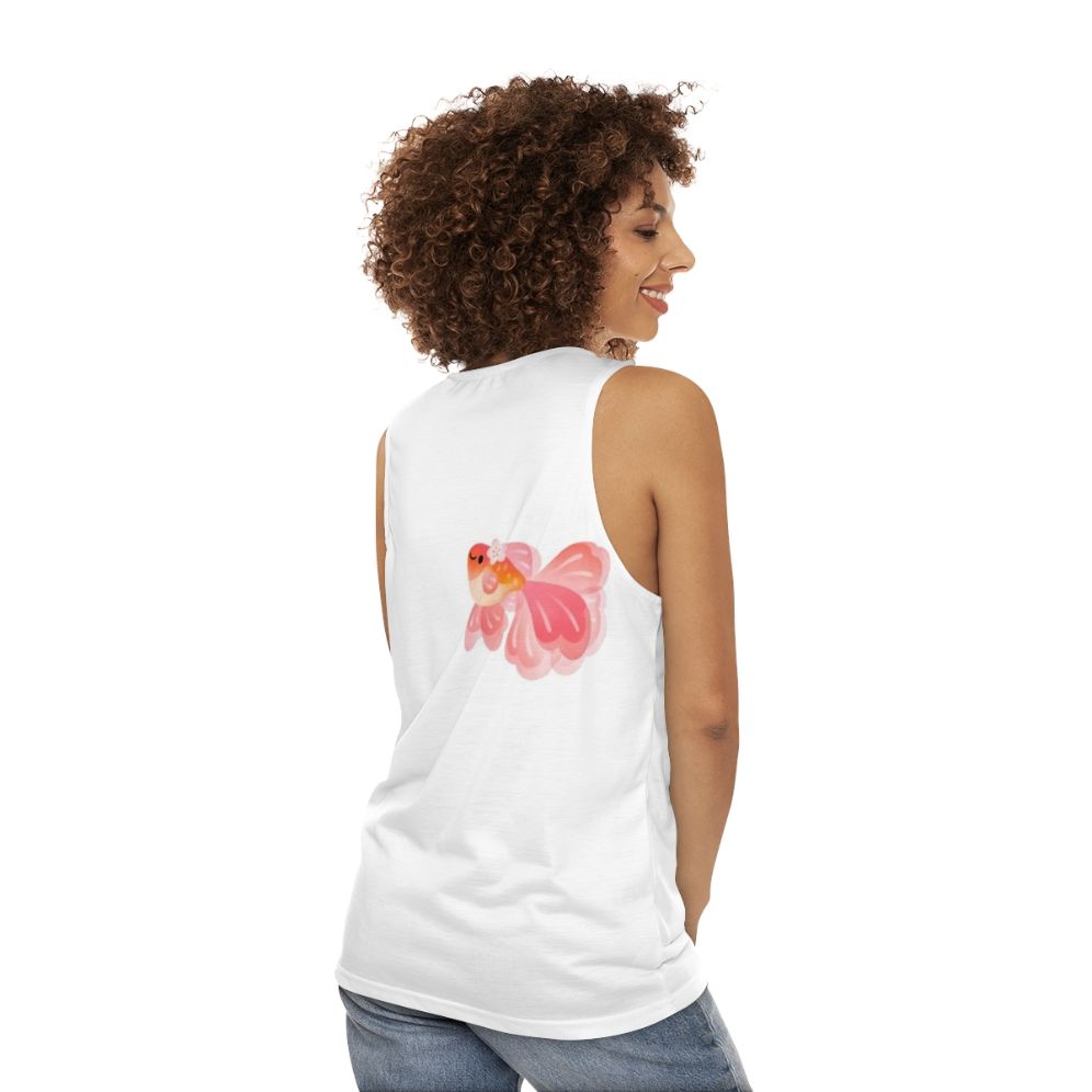 Cherry Blossom Goldfish Unisex Tank Top - women back