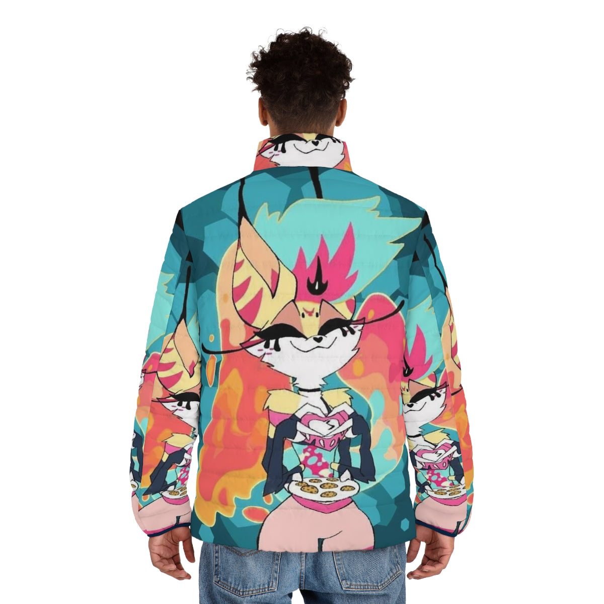 Helluva Boss Beelzebo Puffer Jacket - Anime inspired winter outerwear featuring the demonic character Beelzebub - men back