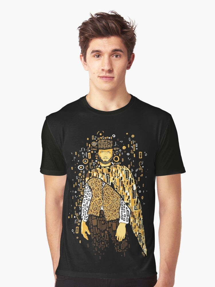 Klimt Clint Eastwood Art Nouveau Graphic T-Shirt featuring a vintage-inspired design - Men