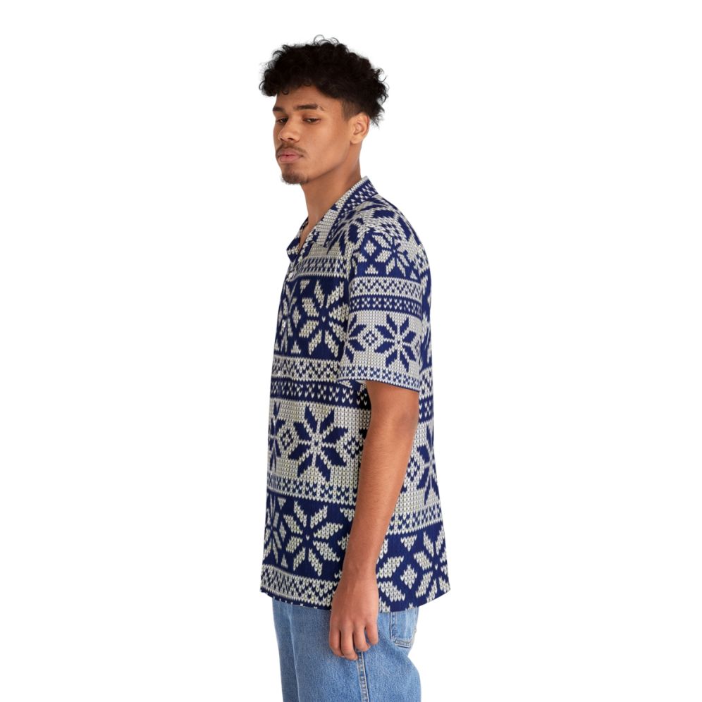 Festive Hawaiian Knit Pattern Christmas Shirt - People Left