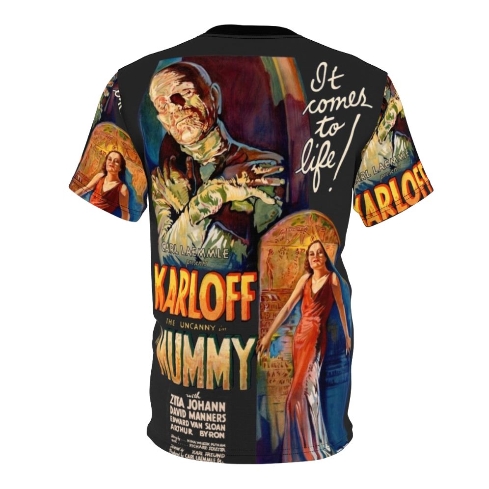 Vintage-style t-shirt featuring a retro horror movie poster design - Back