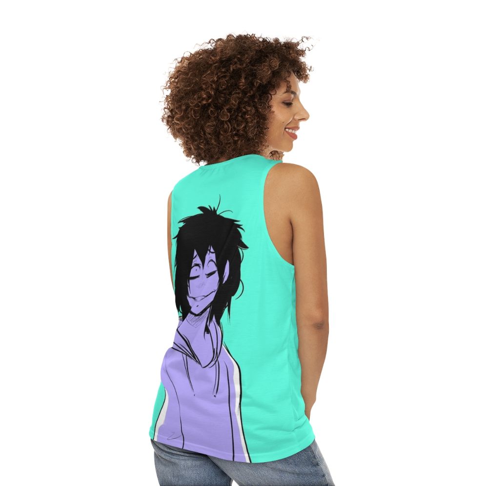 Jeff The Killer Unisex Creepypasta Tank Top - women back