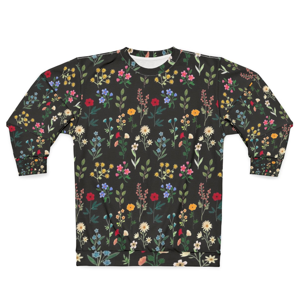 Spring botanical floral pattern sweatshirt