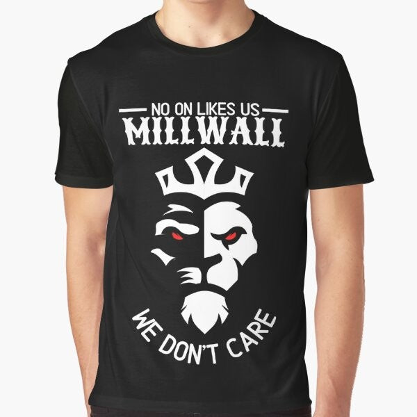 "Millwall Football Club Graphic T-Shirt featuring the iconic 'No One Likes Us' slogan"