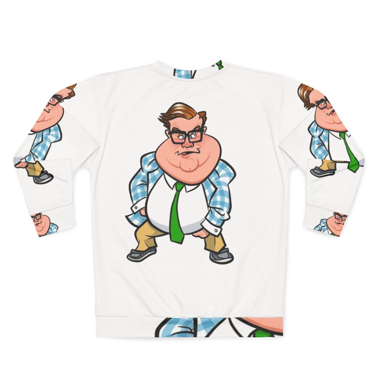 Chris Farley Matt Foley Motivational Speaker Caricature Sweatshirt - Back