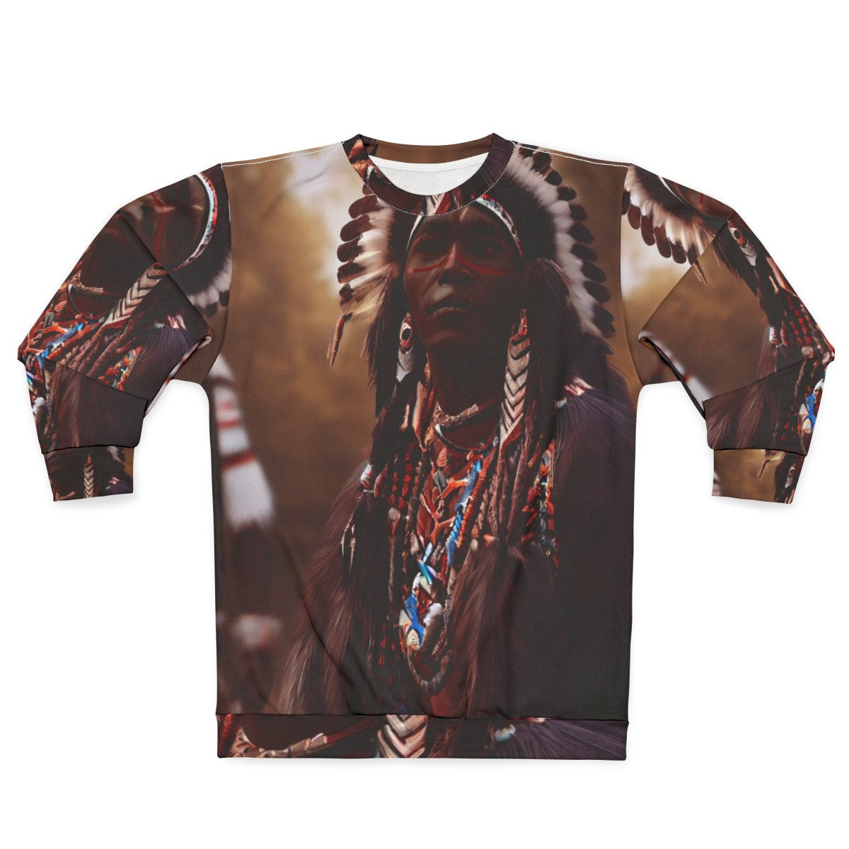 Three Chiefs Native American Sweatshirt with Indigenous Designs