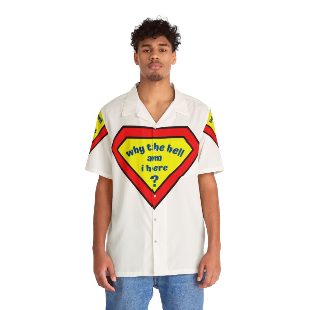 Confused Classic Comic Superhero Hawaiian Shirt - People Front