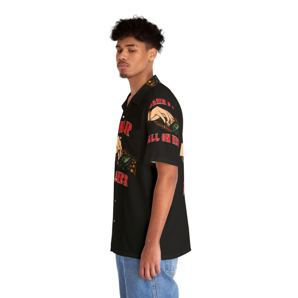 Black and red tropical print Hawaiian shirt - People Left