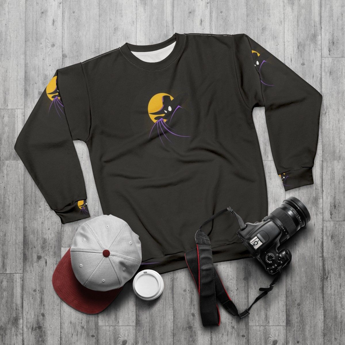 Darkwing Duck Cartoon Sweatshirt - flat lay