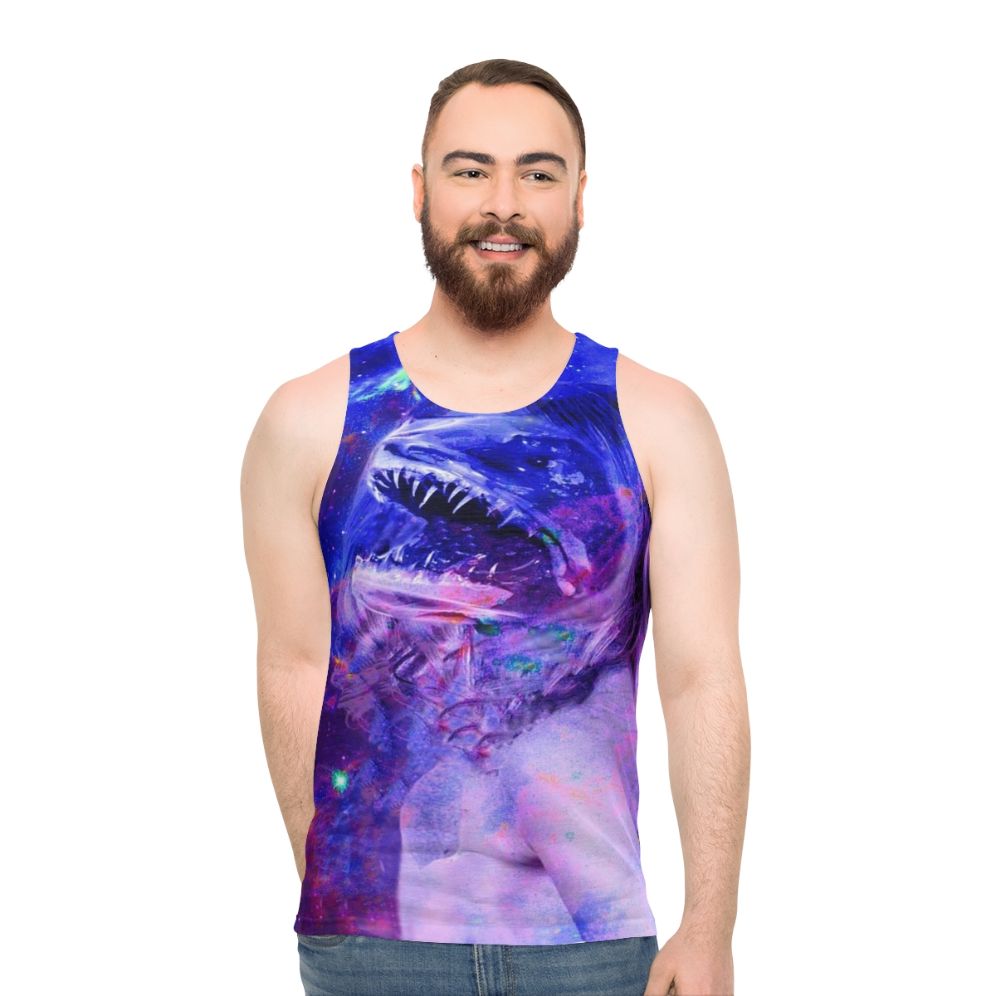 Unisex Ikaroa fantasy tank top with nature-inspired designs - men