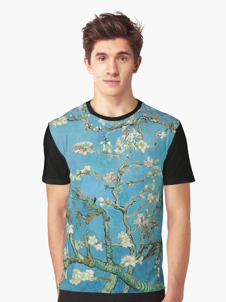 Vintage Impressionist T-Shirt Featuring Van Gogh's Almond Blossom Painting - Men