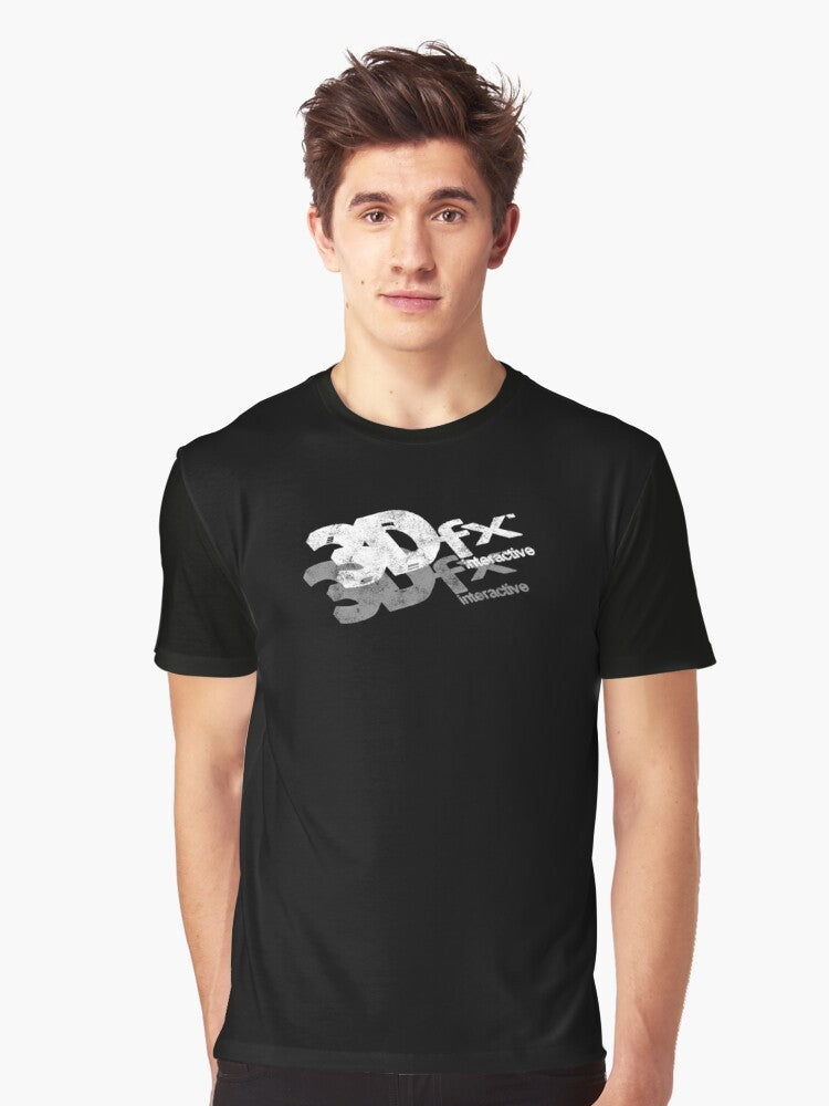 3Dfx Voodoo Graphic T-Shirt featuring the iconic 3Dfx logo and graphics from the 1990s PC gaming era. - Men