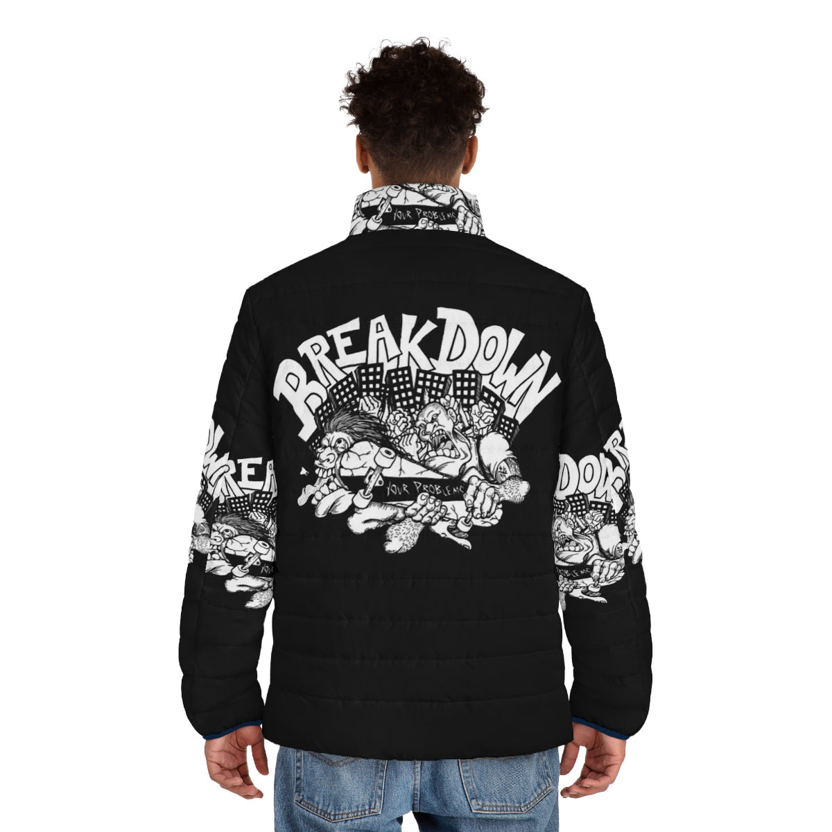 Breakdown HC Puffer Jacket - Hardcore Punk Inspired Street Fashion - men back