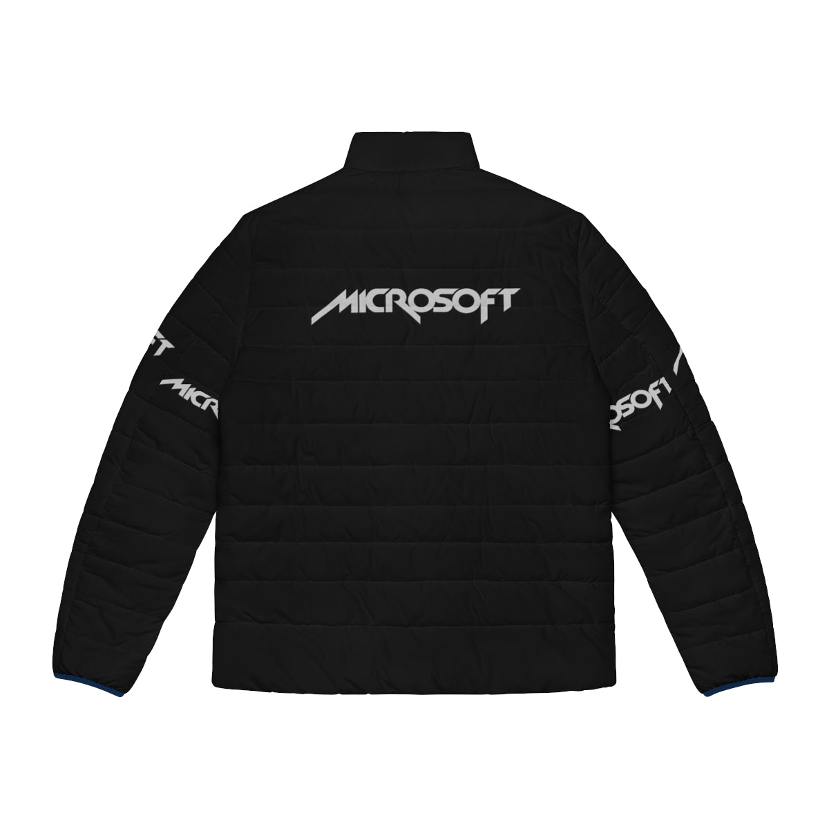 Retro 80s Microsoft puffer jacket with classic logo design - Back