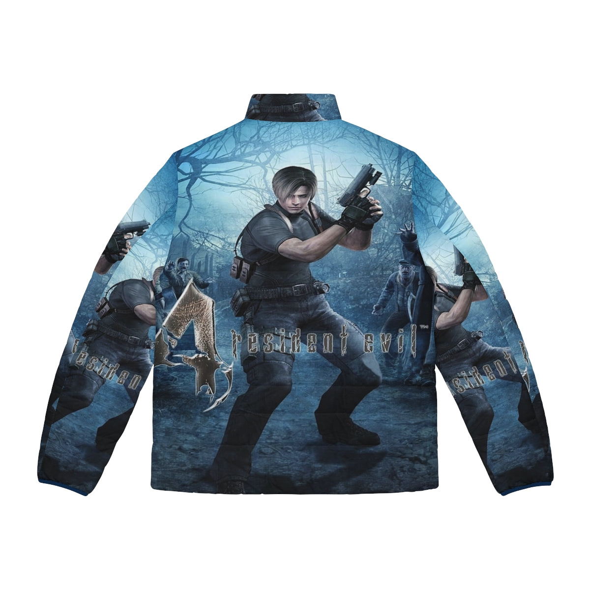 Resident Evil 4 Leon Puffer Jacket featuring Leon Kennedy's iconic look - Back