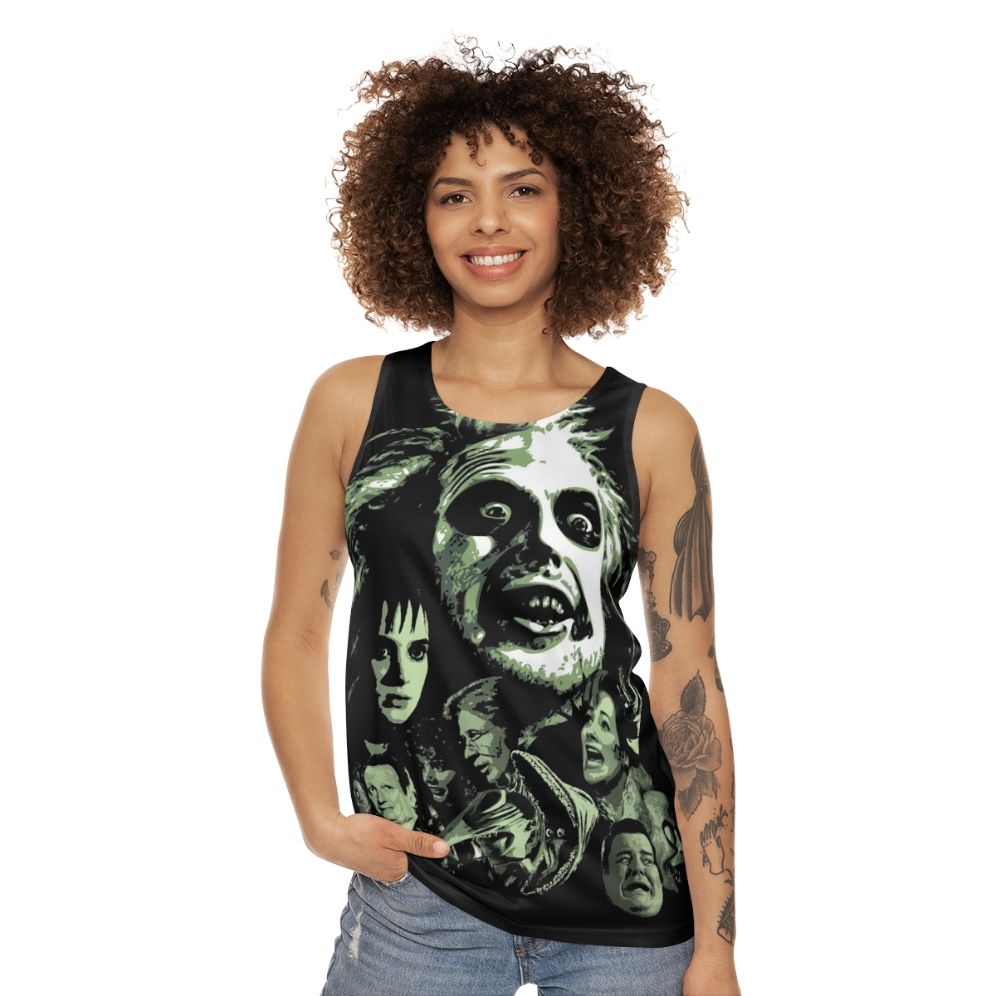 Beetlejuice unisex tank top featuring the iconic movie character - women