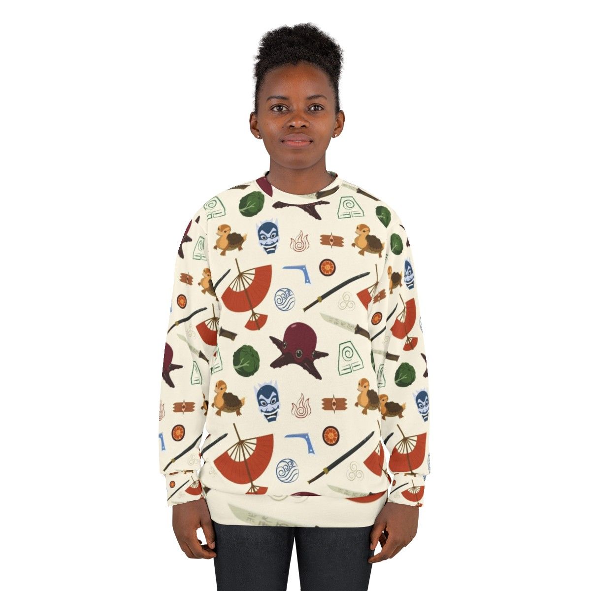 Avatar the Last Airbender inspired colorful pattern sweatshirt - women