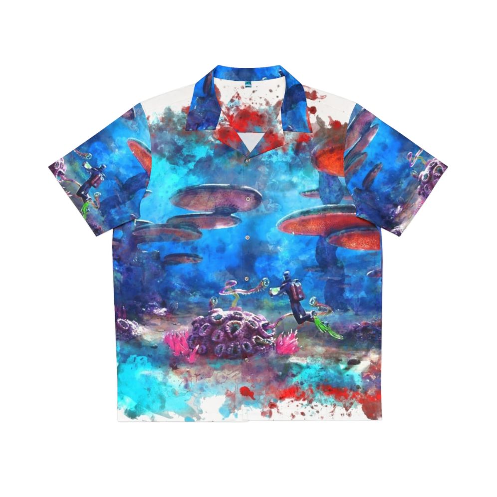 Subnautica Inspired Hawaiian Shirt with Underwater and Ocean Themes