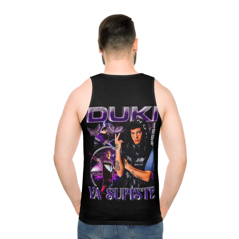 Duki Unisex Tank Top with Argentine Hip-Hop Inspired Design - men back