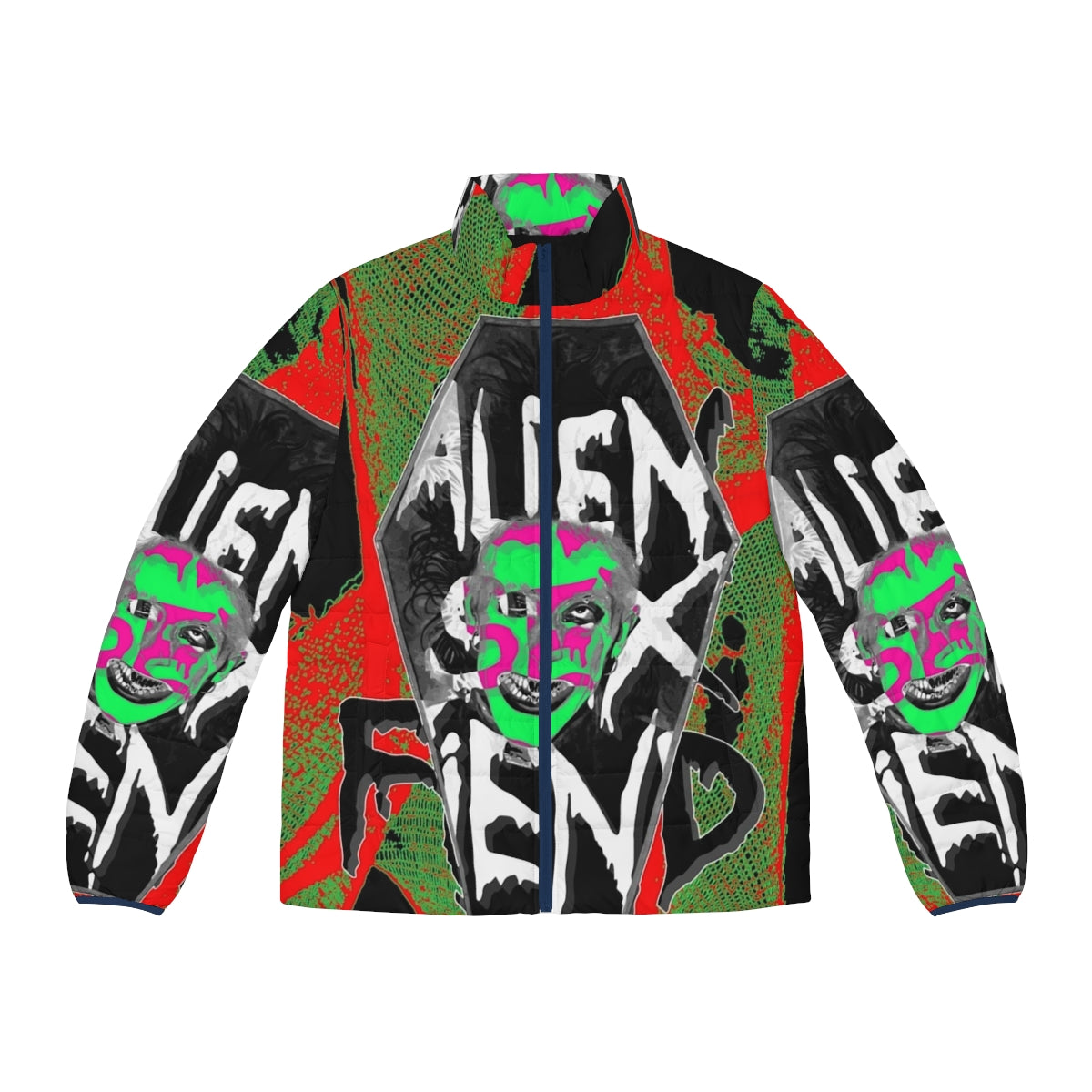 Alien Sex Fiend goth puffer jacket with retro 80s alternative music influences