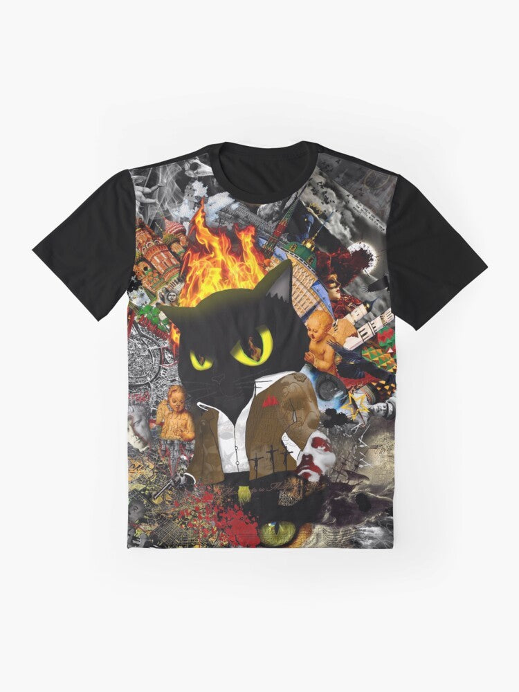 Master and Margarita Behemoth Cat Graphic T-Shirt - Flat lay