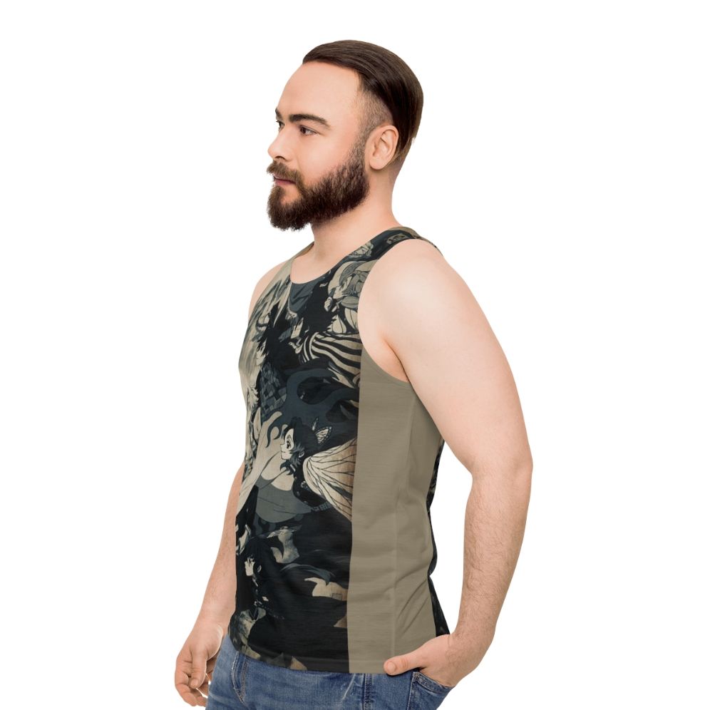 Demon Slayer inspired anime unisex tank top - men side