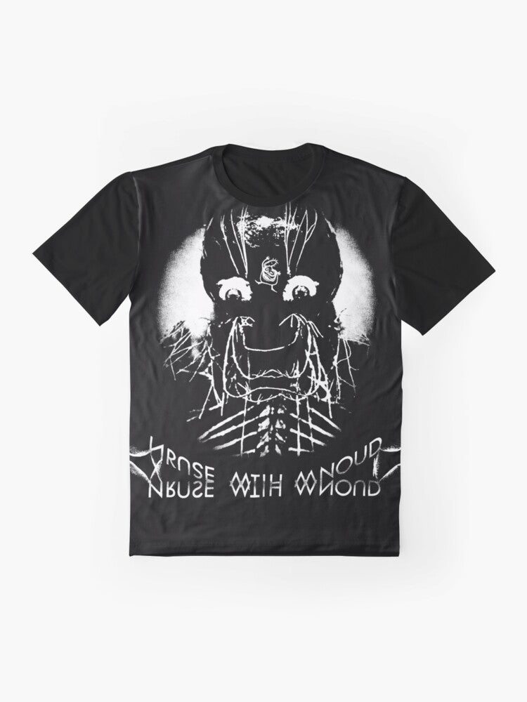 Industrial dark ambient goth metal graphic t-shirt for metalheads - Flat lay