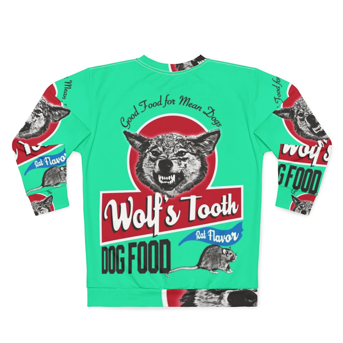 Wolf themed dog sweatshirt with print design - Back