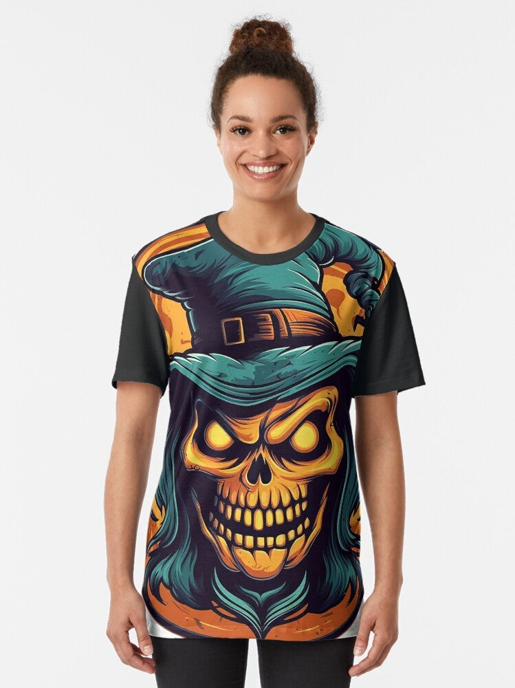 Spooky smile graphic Halloween t-shirt - Women