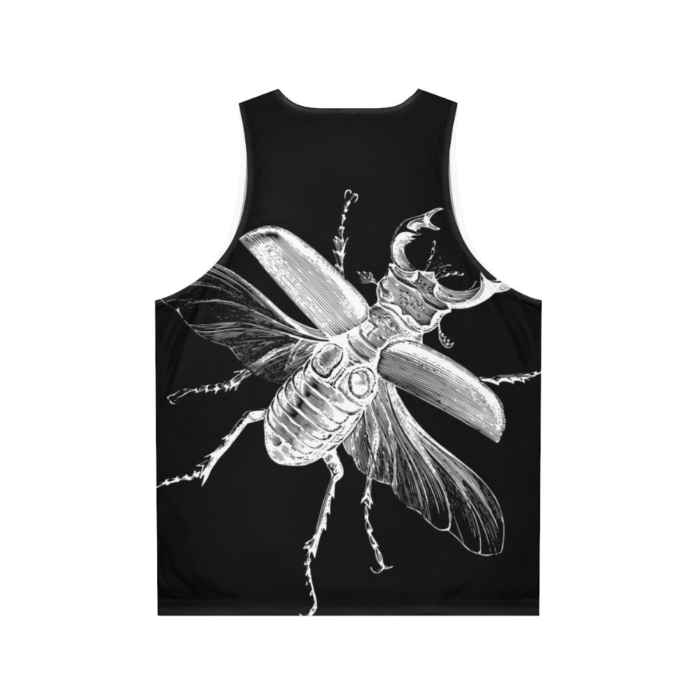 Vintage Stag Beetle Bug Engraving Unisex Tank Top - Back