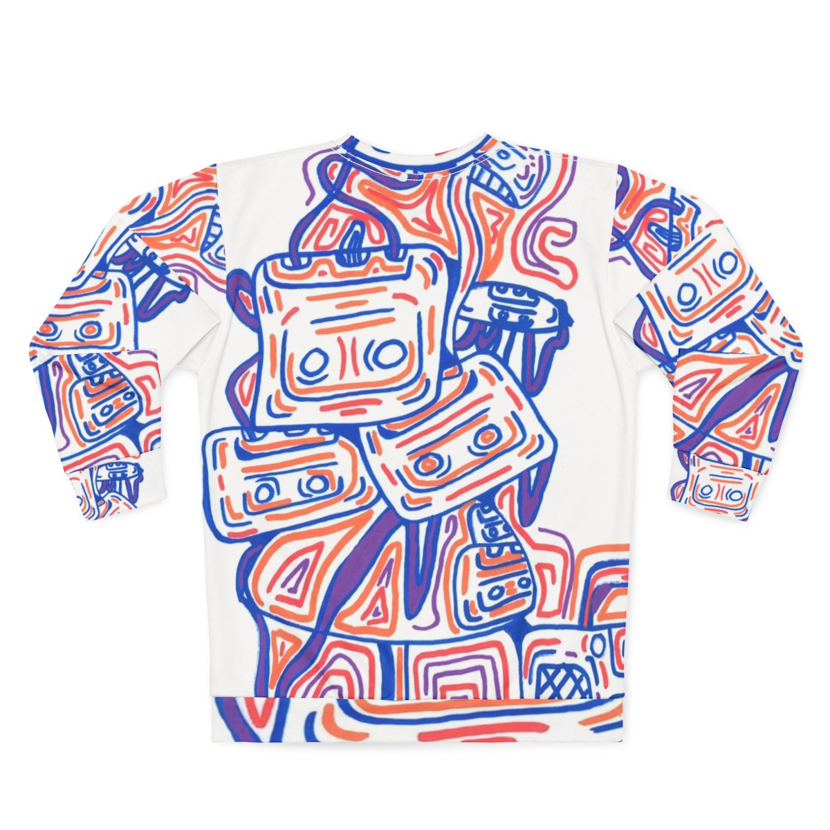 Retro Sikes Tapes Graphic Design Sweatshirt - Back