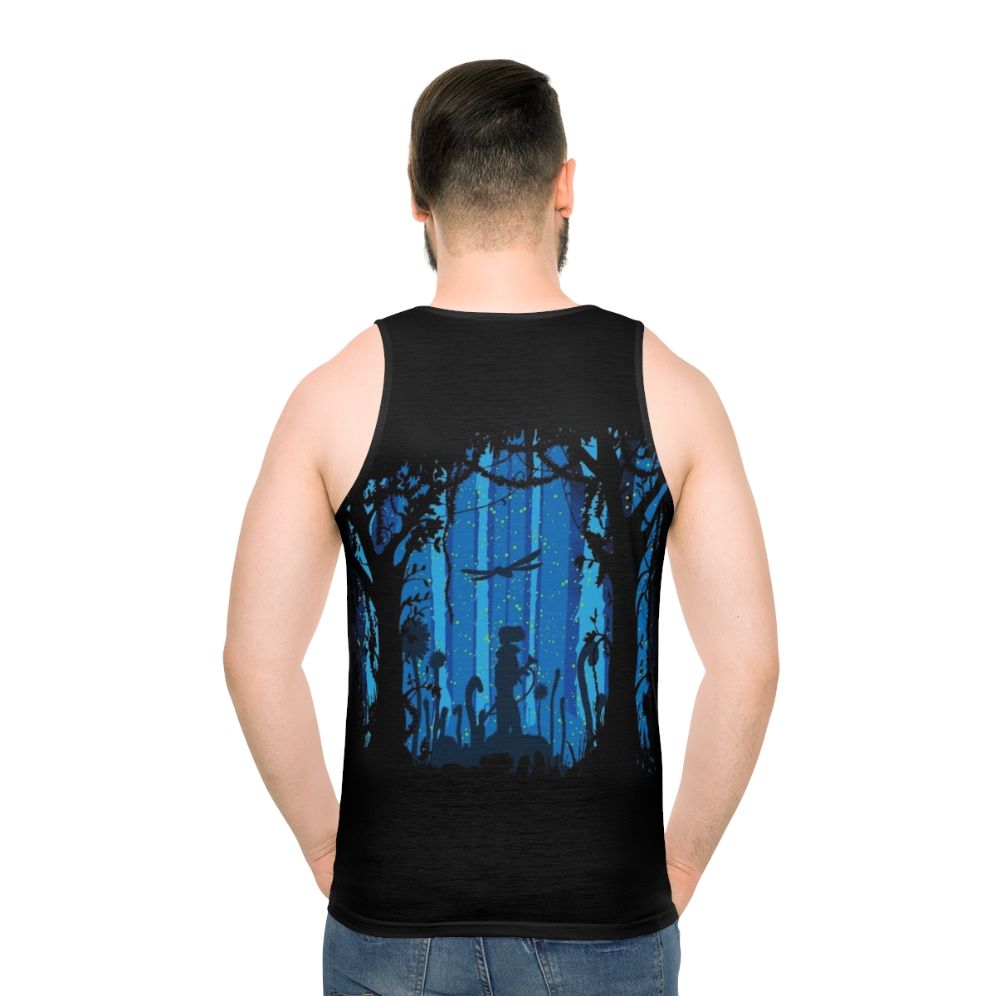 Eco-friendly toxic jungle unisex tank top - men back