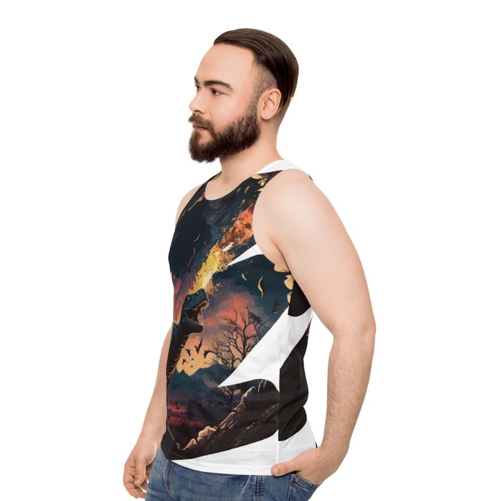 Jurassic era dinosaur unisex tank top - men side