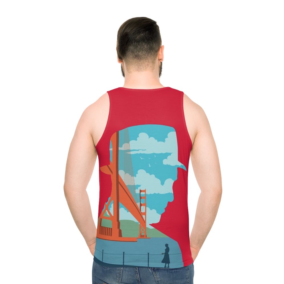 Vertigo movie inspired minimalist unisex tank top - men back