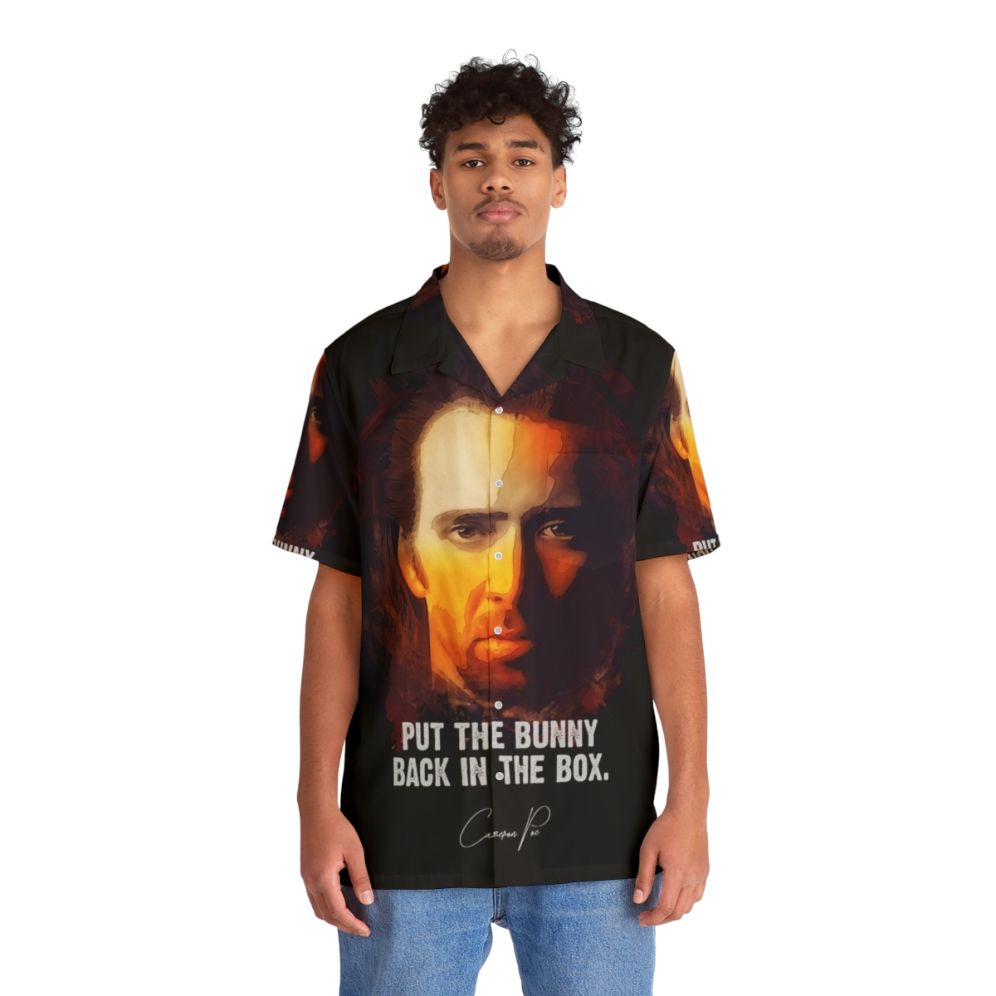 Bunny in the Box Con Air Hawaiian Shirt featuring Nicolas Cage - People Front