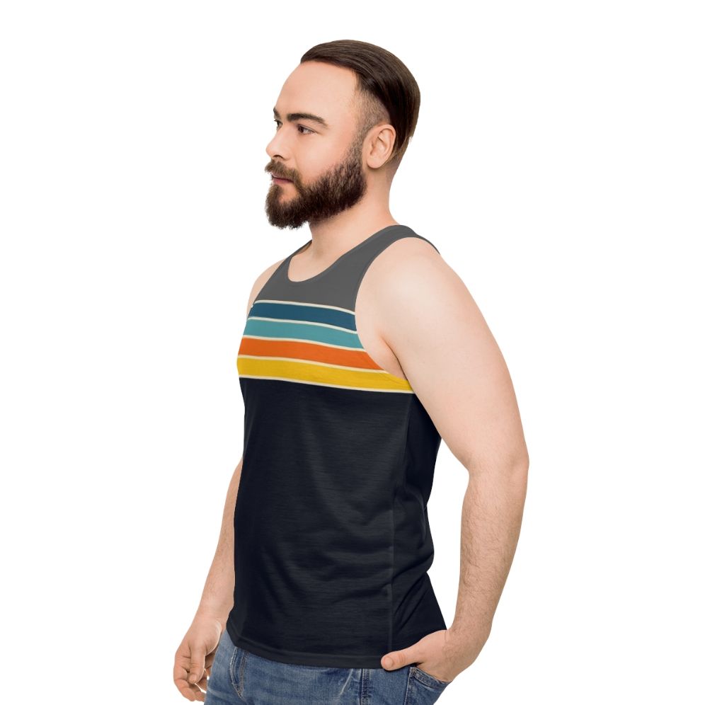 Retro 70s Stripes Unisex Tank Top - men side